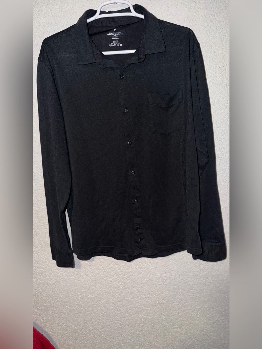 Fabletics Men's Long-Sleeve Button-Up Shirt - Black